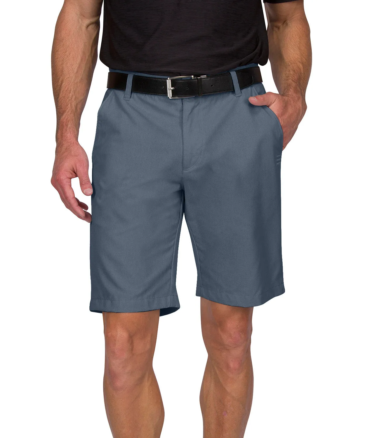 Mens Dry Fit Golf Shorts - Quick Dry Casual Chinos w/Elastic Waist, 10" Inseam