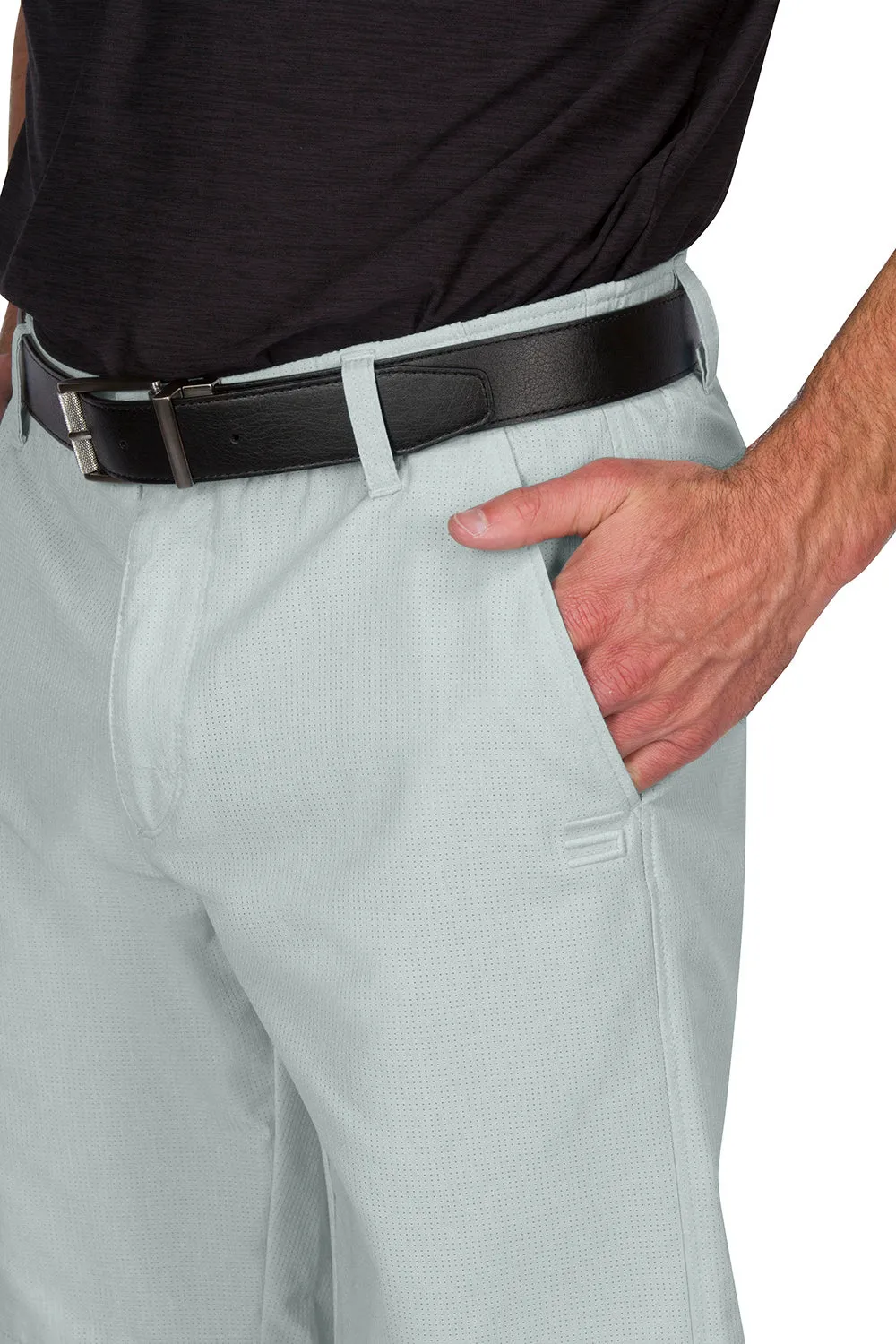 Mens Dry Fit Golf Shorts - Quick Dry Casual Chinos w/Elastic Waist, 10" Inseam