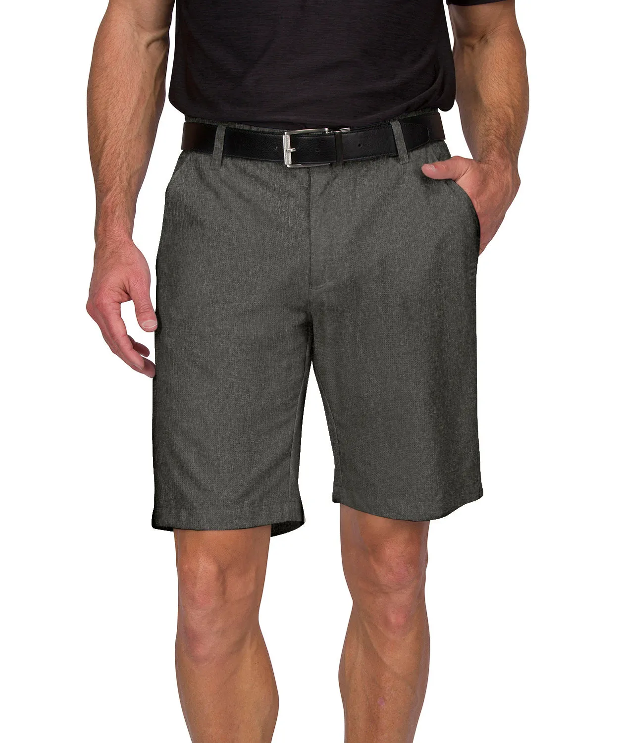 Mens Dry Fit Golf Shorts - Quick Dry Casual Chinos w/Elastic Waist, 10" Inseam