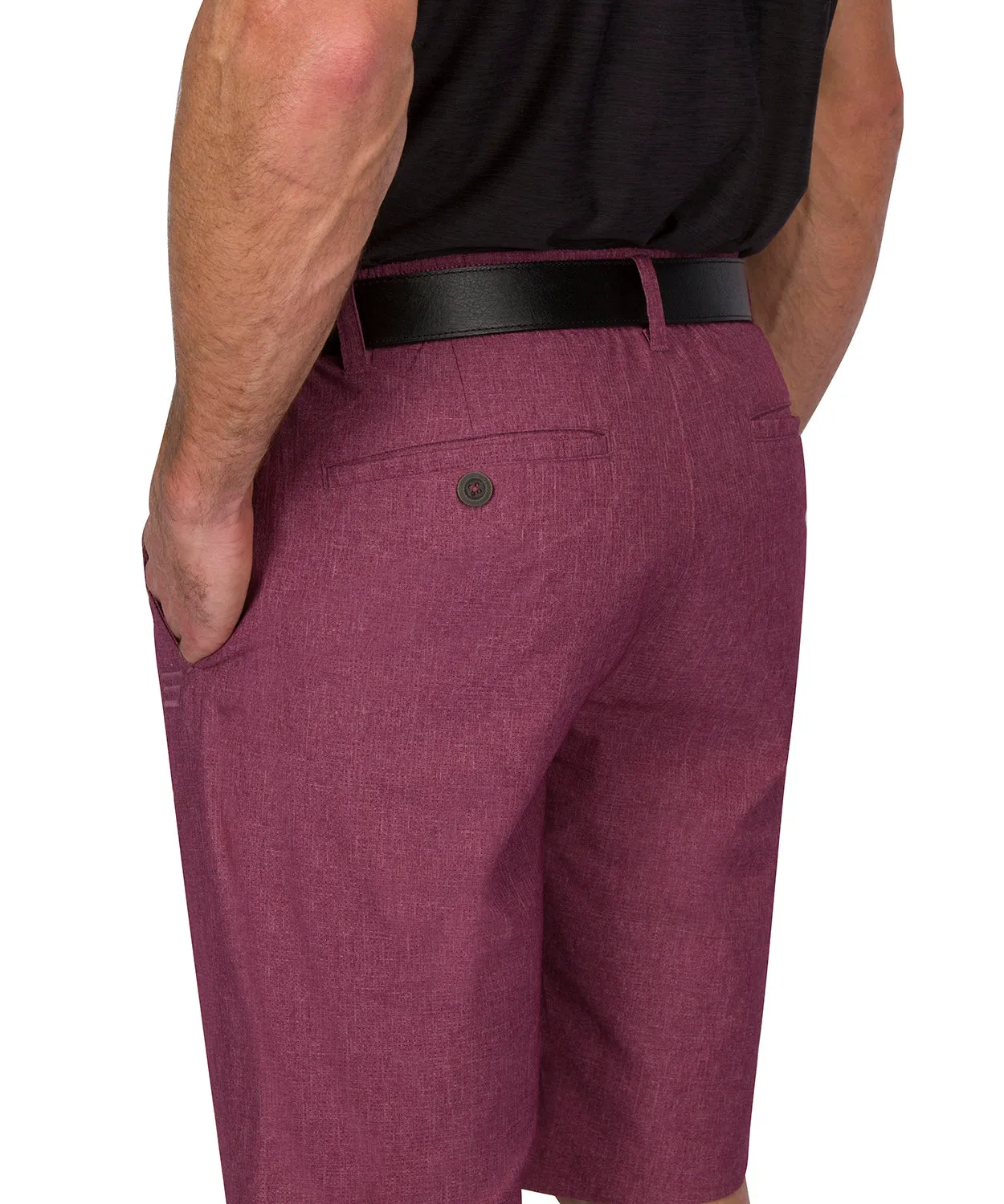 Mens Dry Fit Golf Shorts - Quick Dry Casual Chinos w/Elastic Waist, 10" Inseam