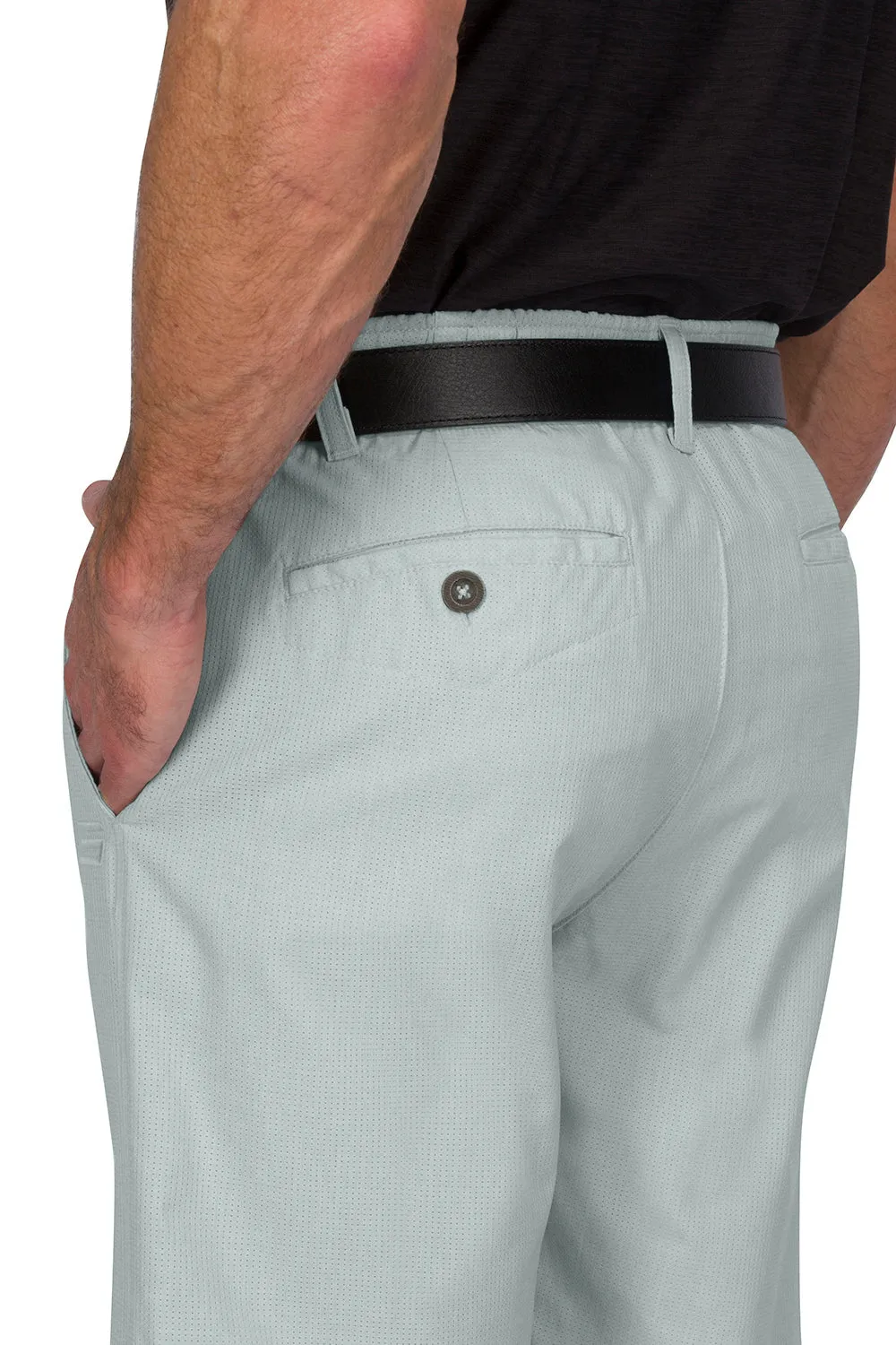 Mens Dry Fit Golf Shorts - Quick Dry Casual Chinos w/Elastic Waist, 10" Inseam