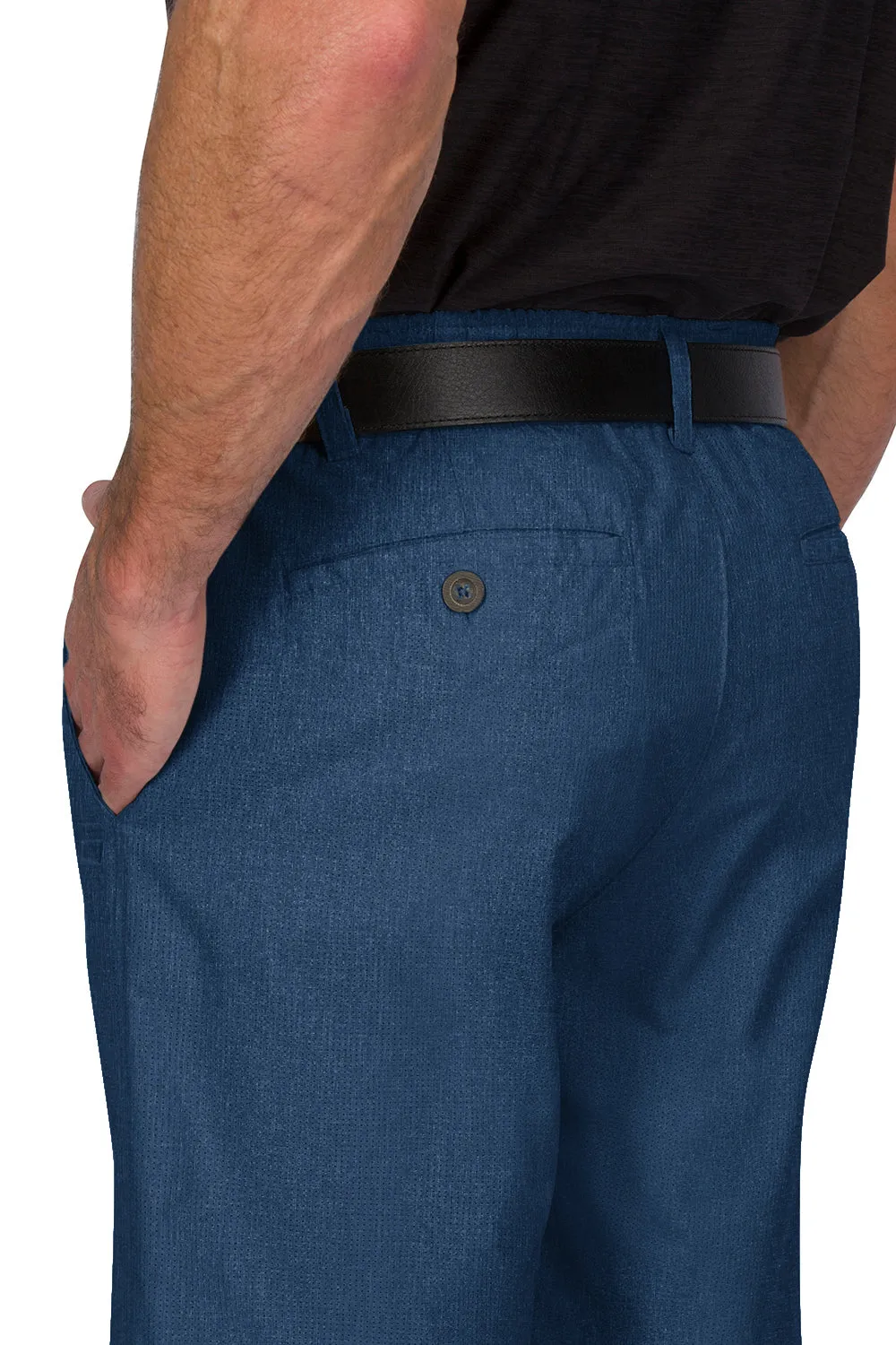Mens Dry Fit Golf Shorts - Quick Dry Casual Chinos w/Elastic Waist, 10" Inseam