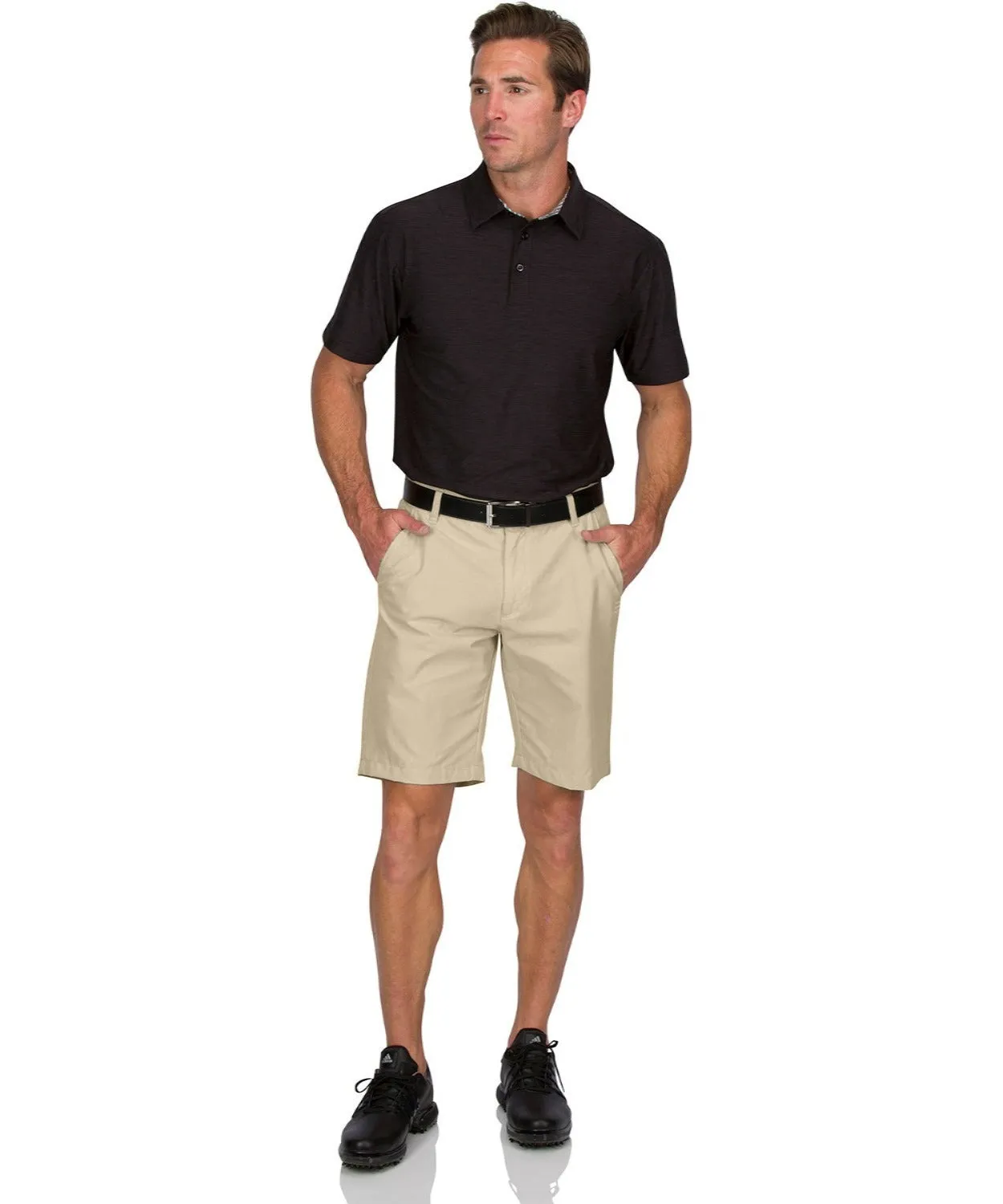 Mens Dry Fit Golf Shorts - Quick Dry Casual Chinos w/Elastic Waist, 10" Inseam