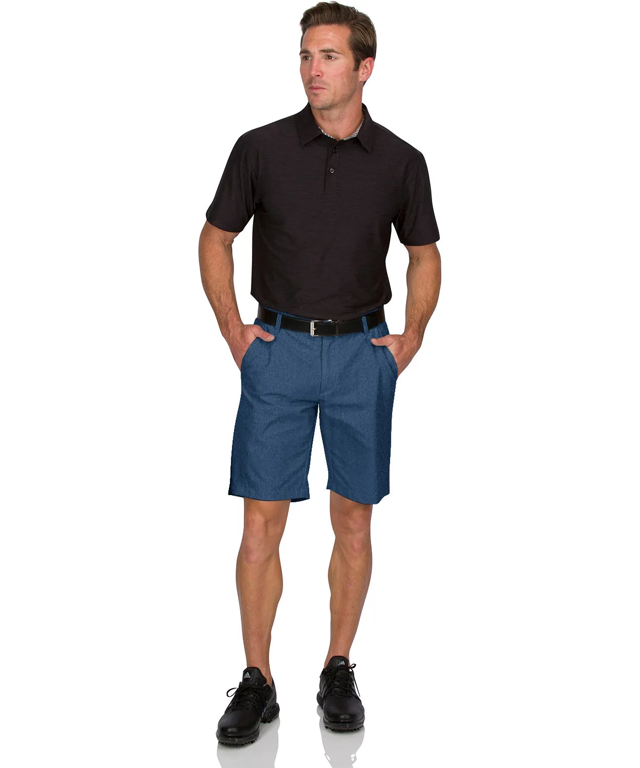 Mens Dry Fit Golf Shorts - Quick Dry Casual Chinos w/Elastic Waist, 10" Inseam