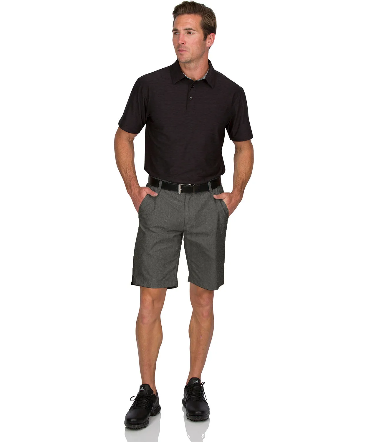 Mens Dry Fit Golf Shorts - Quick Dry Casual Chinos w/Elastic Waist, 10" Inseam