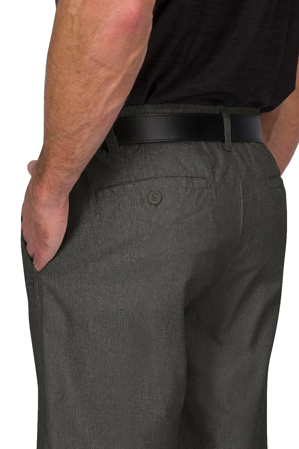 Mens Dry Fit Golf Shorts - Quick Dry Casual Chinos w/Elastic Waist, 10" Inseam