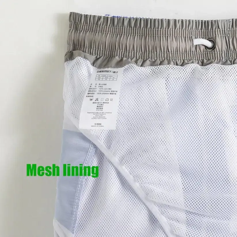 Men's Printed Beach Shorts Blue Block Board Shorts with Mesh Lining