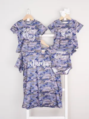 Mom & Me Camouflage "Mama's Boy/Girl/Baby" Shirt & Romper