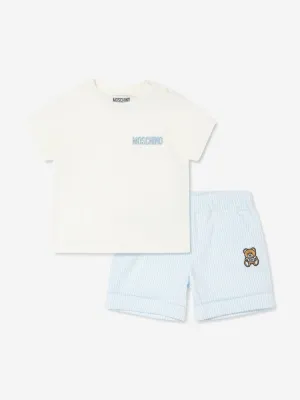 Moschino Baby Boys Logo Short Set in Multicolour