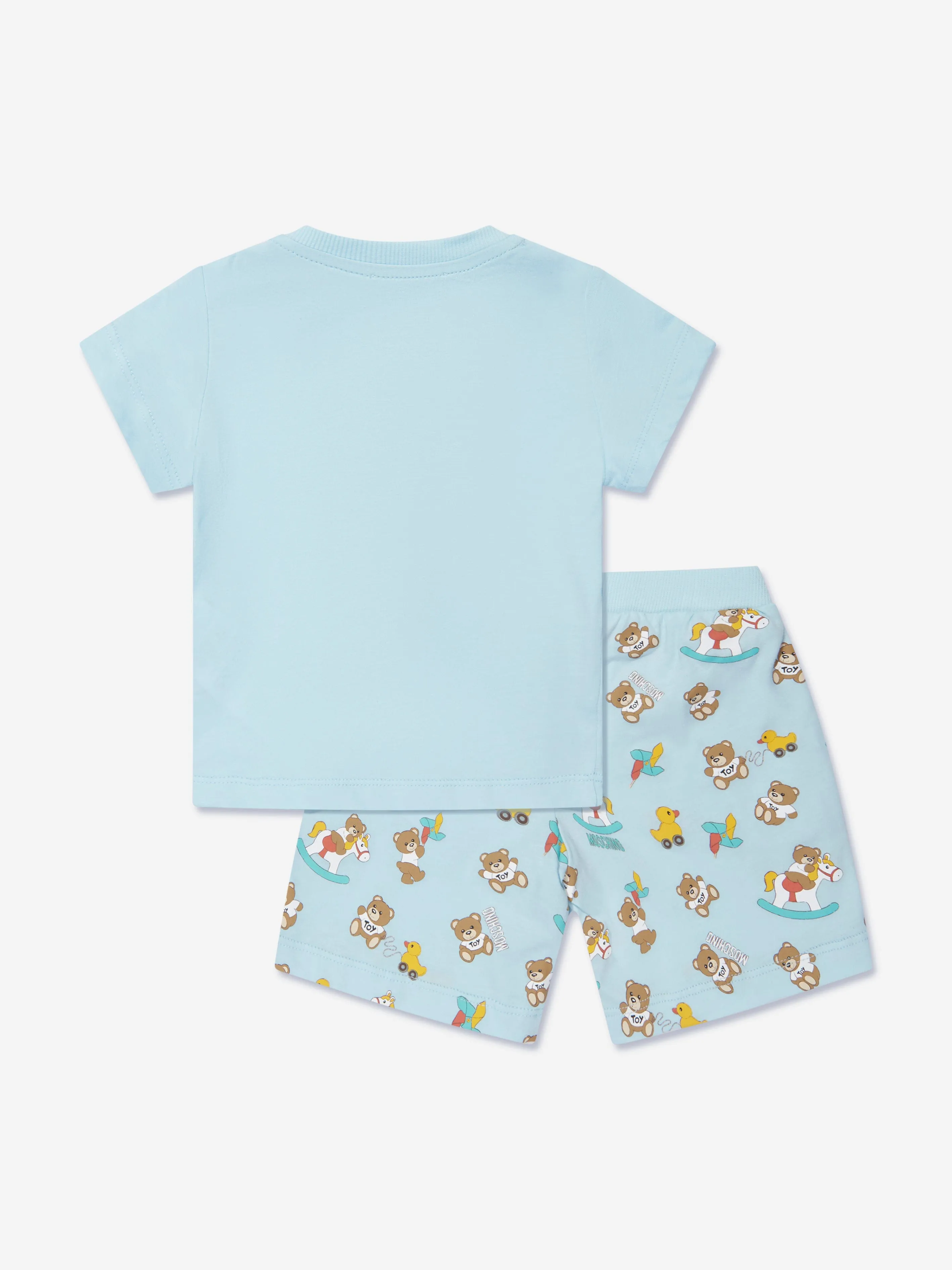 Moschino Baby Teddy Bear Short Set in Blue