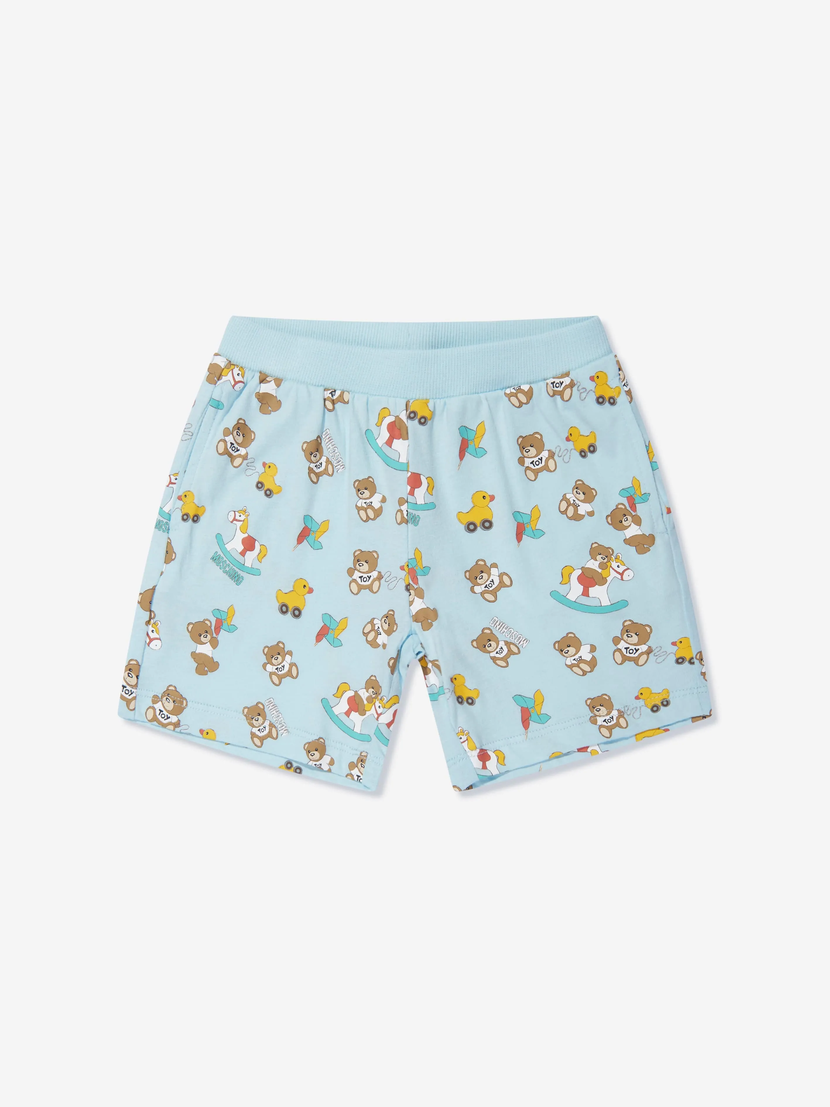 Moschino Baby Teddy Bear Short Set in Blue