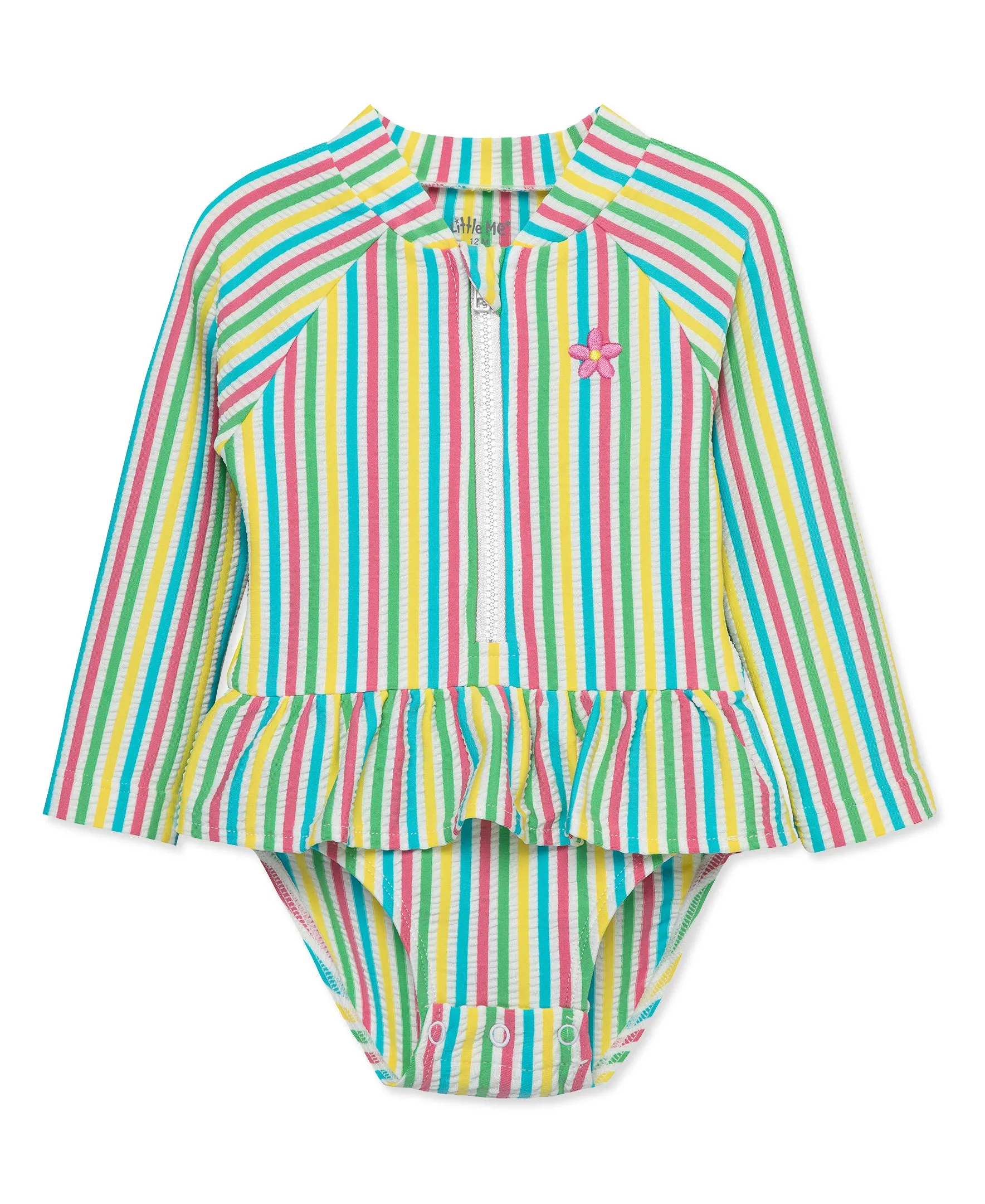 Multi Stripe One-Piece Infant Rashguard (6M-24M)