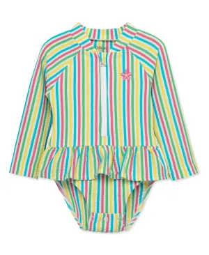 Multi Stripe One-Piece Infant Rashguard (6M-24M)