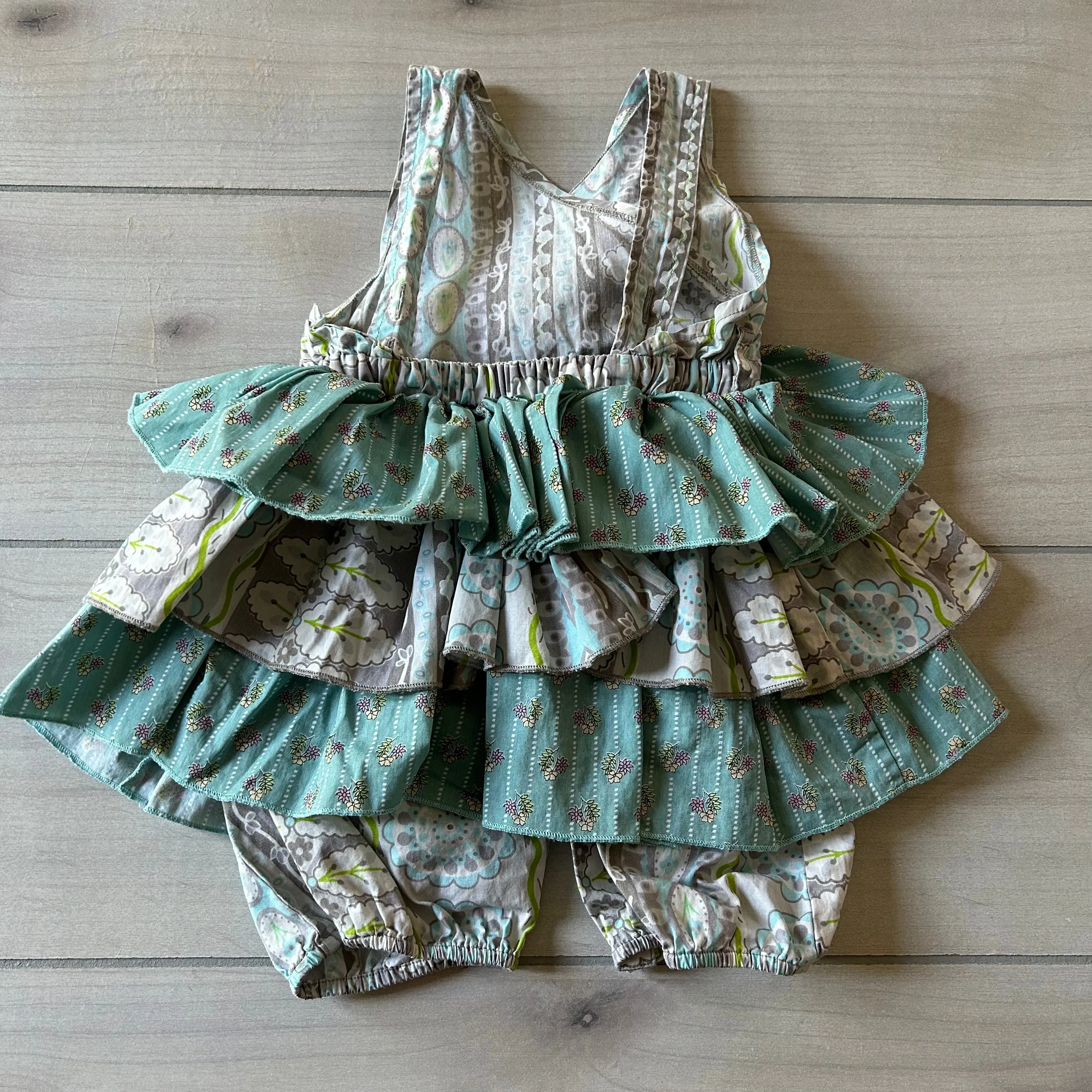 Mustard Pie Floral Ruffle Romper