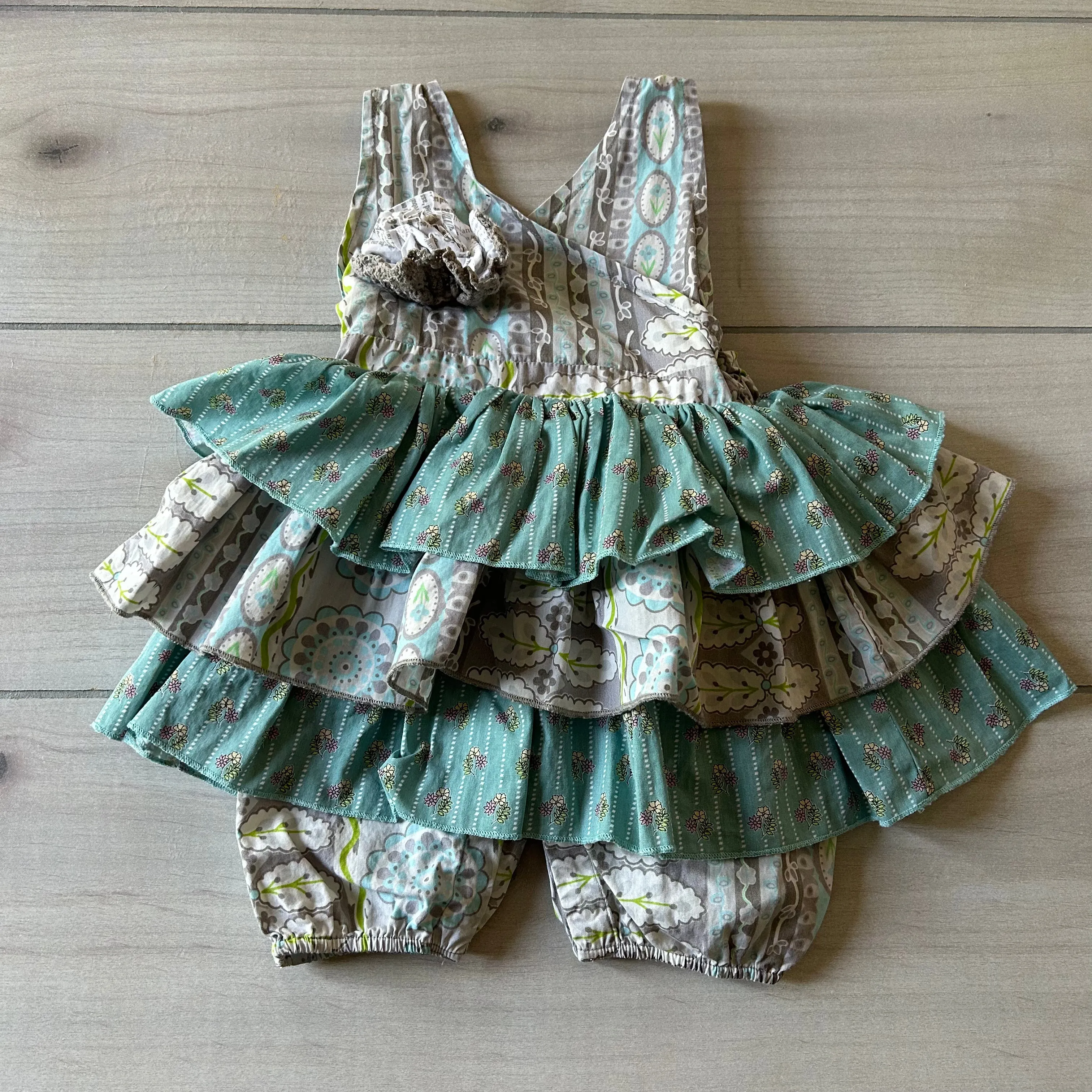Mustard Pie Floral Ruffle Romper
