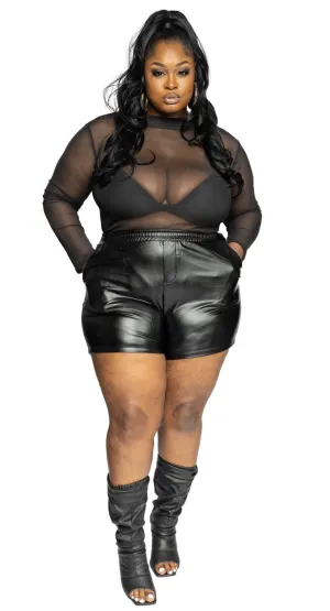 Noir Edge Leather Shorts