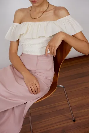 Off-Shoulder Top in Ecru