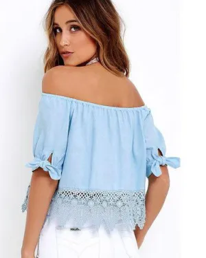 Off The Shoulder Flirty Crochet Top