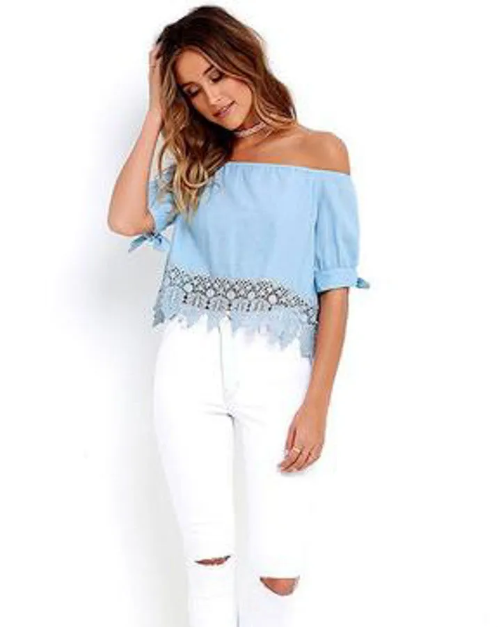 Off The Shoulder Flirty Crochet Top