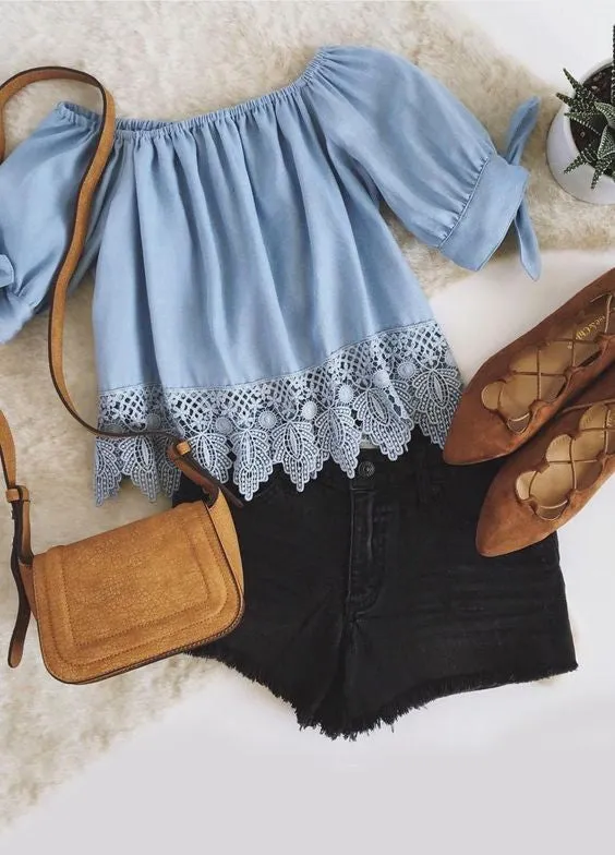 Off The Shoulder Flirty Crochet Top