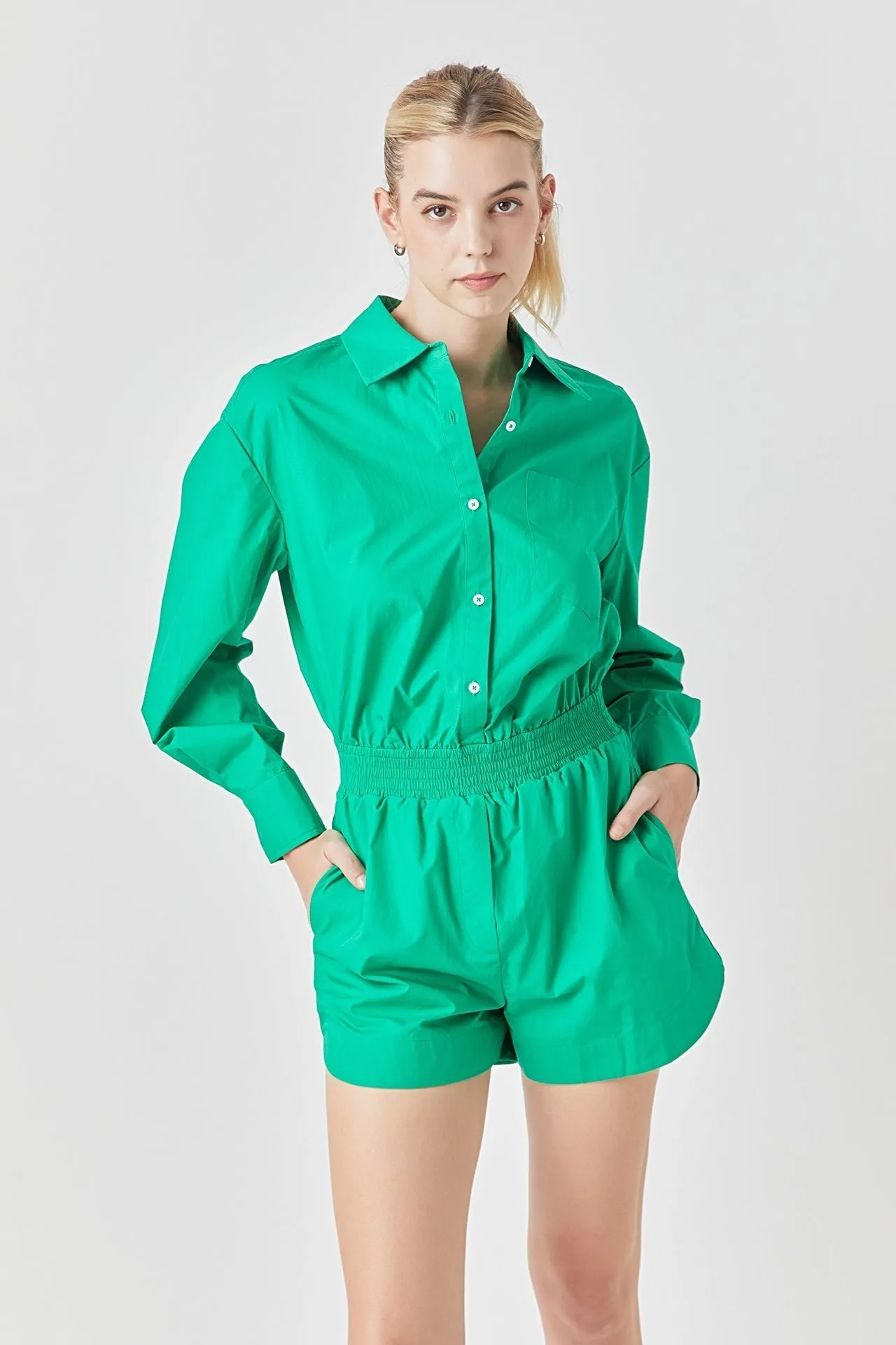 Oversized Shirt Romper