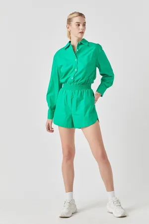 Oversized Shirt Romper