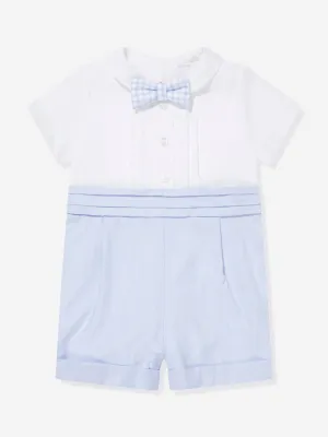 Patachou Baby Boys Linen Romper in Blue