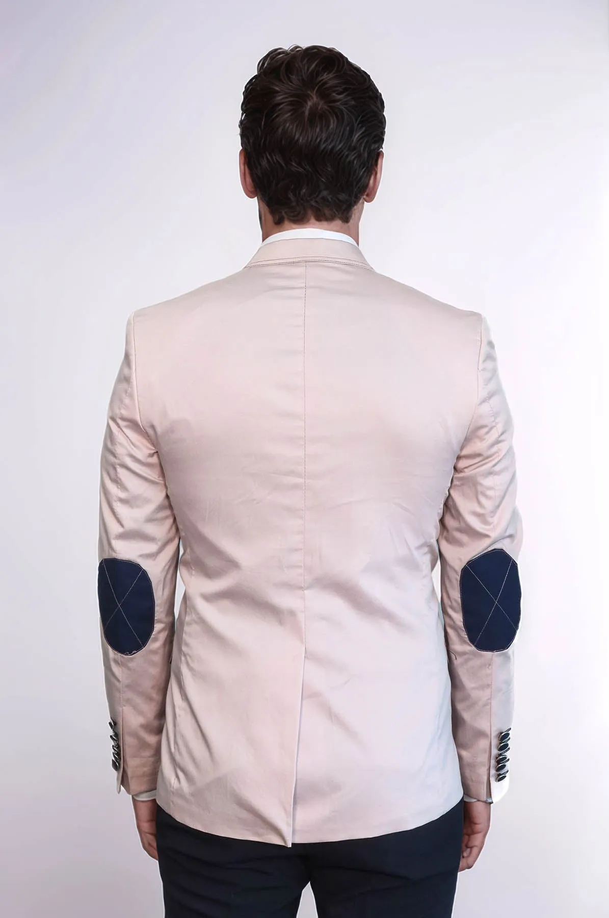 Patched Light Beige Blazer - Wessi