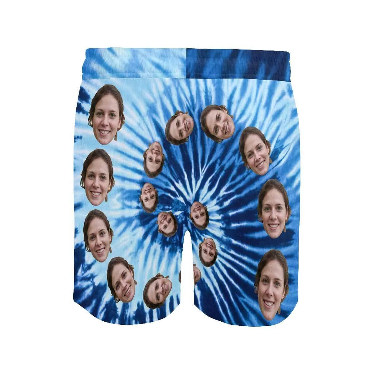 Personalized Swim Trunks Custom Face Blue Men's Quick Dry Swim Shorts with Funny Pictures
