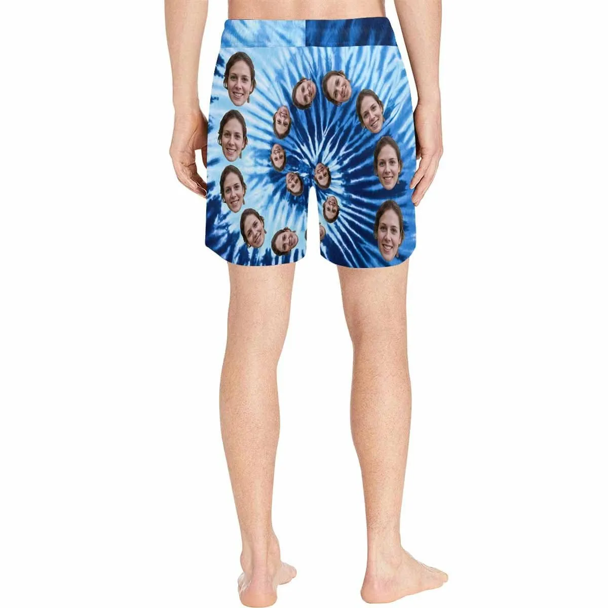 Personalized Swim Trunks Custom Face Blue Men's Quick Dry Swim Shorts with Funny Pictures