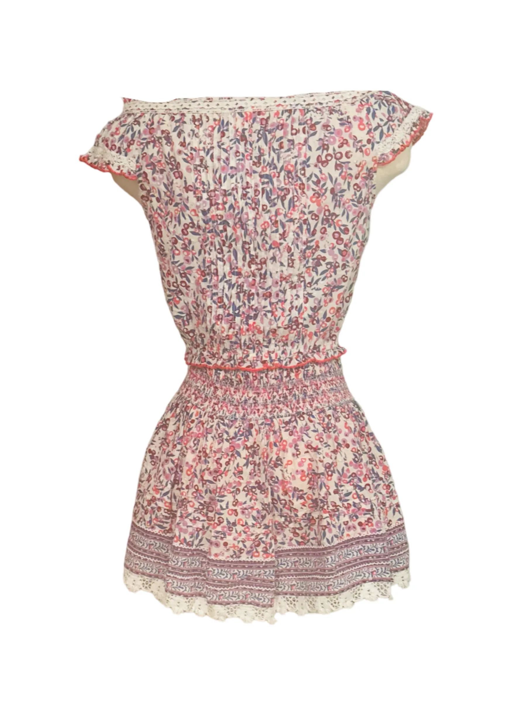 POUPETTE st barths skirt/top floral set szS