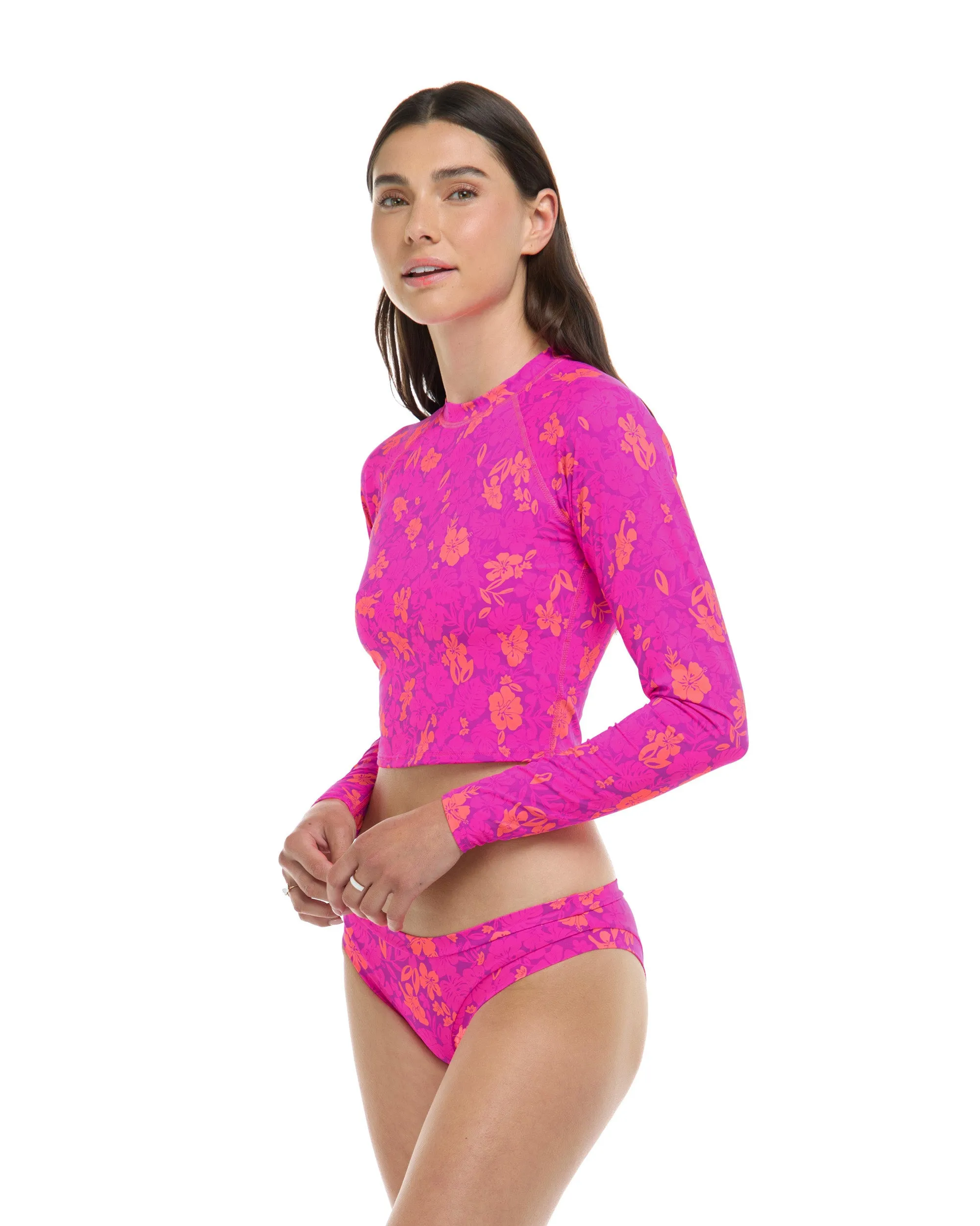 Puako Let It Be Crop Rashguard - Bubble Gum / Puako