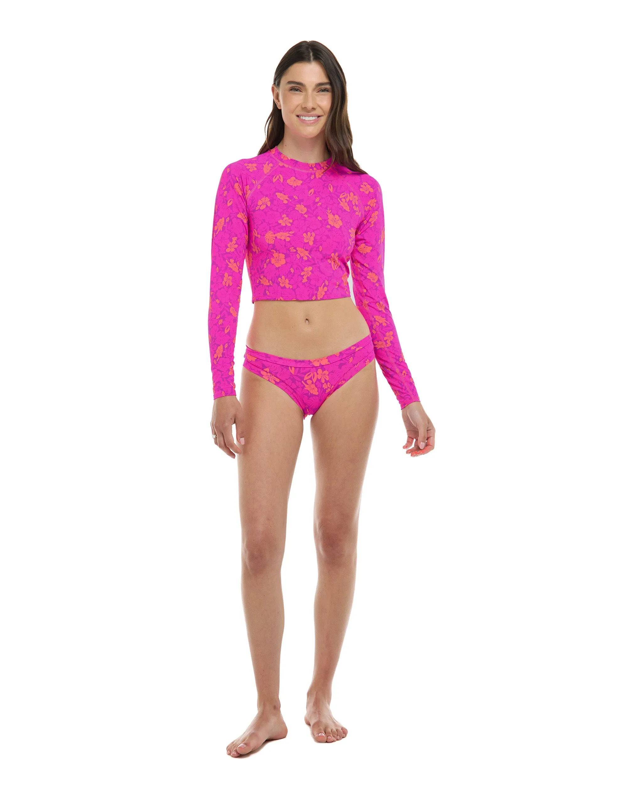 Puako Let It Be Crop Rashguard - Bubble Gum / Puako