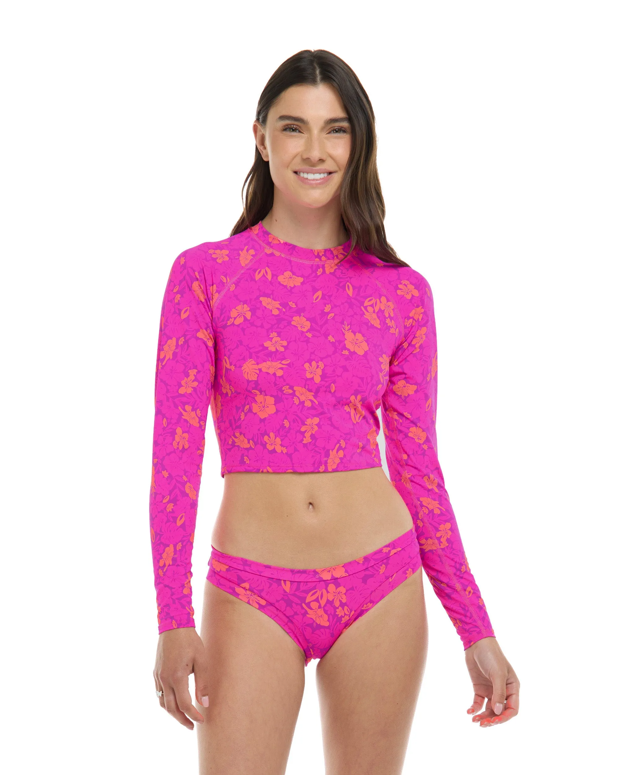 Puako Let It Be Crop Rashguard - Bubble Gum / Puako