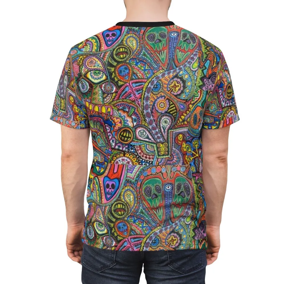 "Trippy Psychedelic T-Shirt with Vibrant Abstract Artwork"
