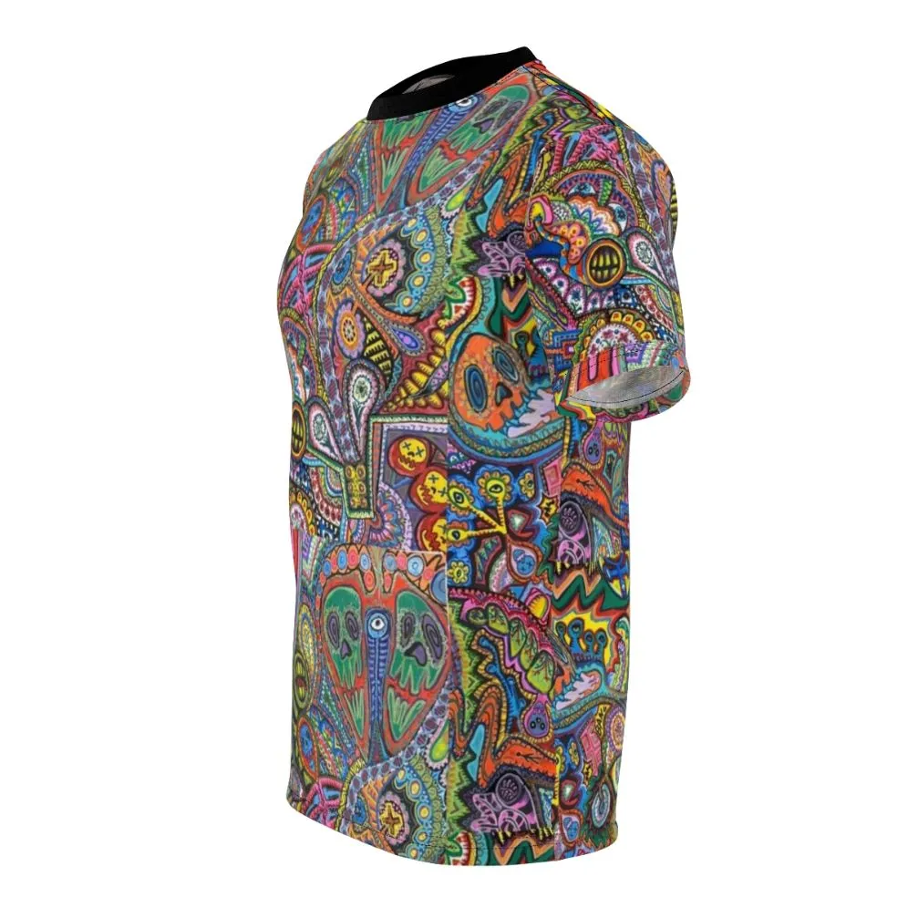 "Trippy Psychedelic T-Shirt with Vibrant Abstract Artwork"