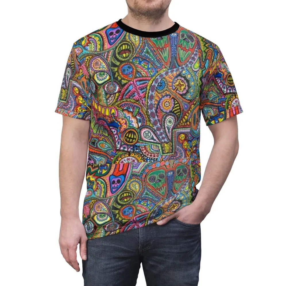 "Trippy Psychedelic T-Shirt with Vibrant Abstract Artwork"