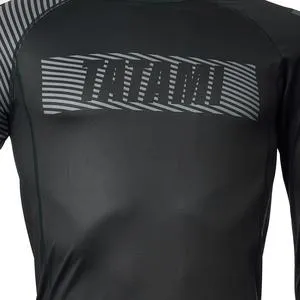 Rash Guard - Tatami Fightwear - 'Essential 3.0' - Musta-Harmaa