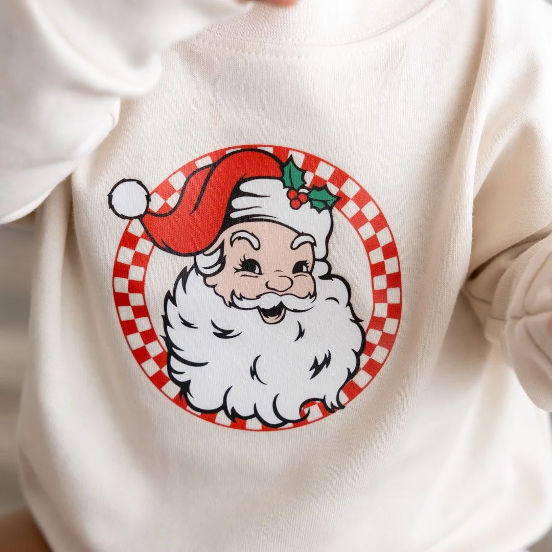 Retro Santa Christmas L/S Romper