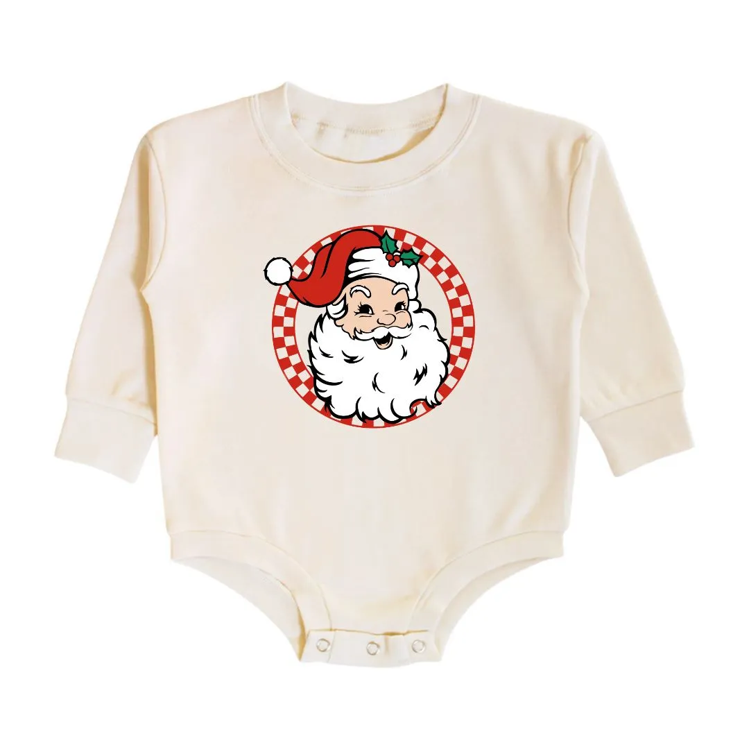 Retro Santa Christmas L/S Romper