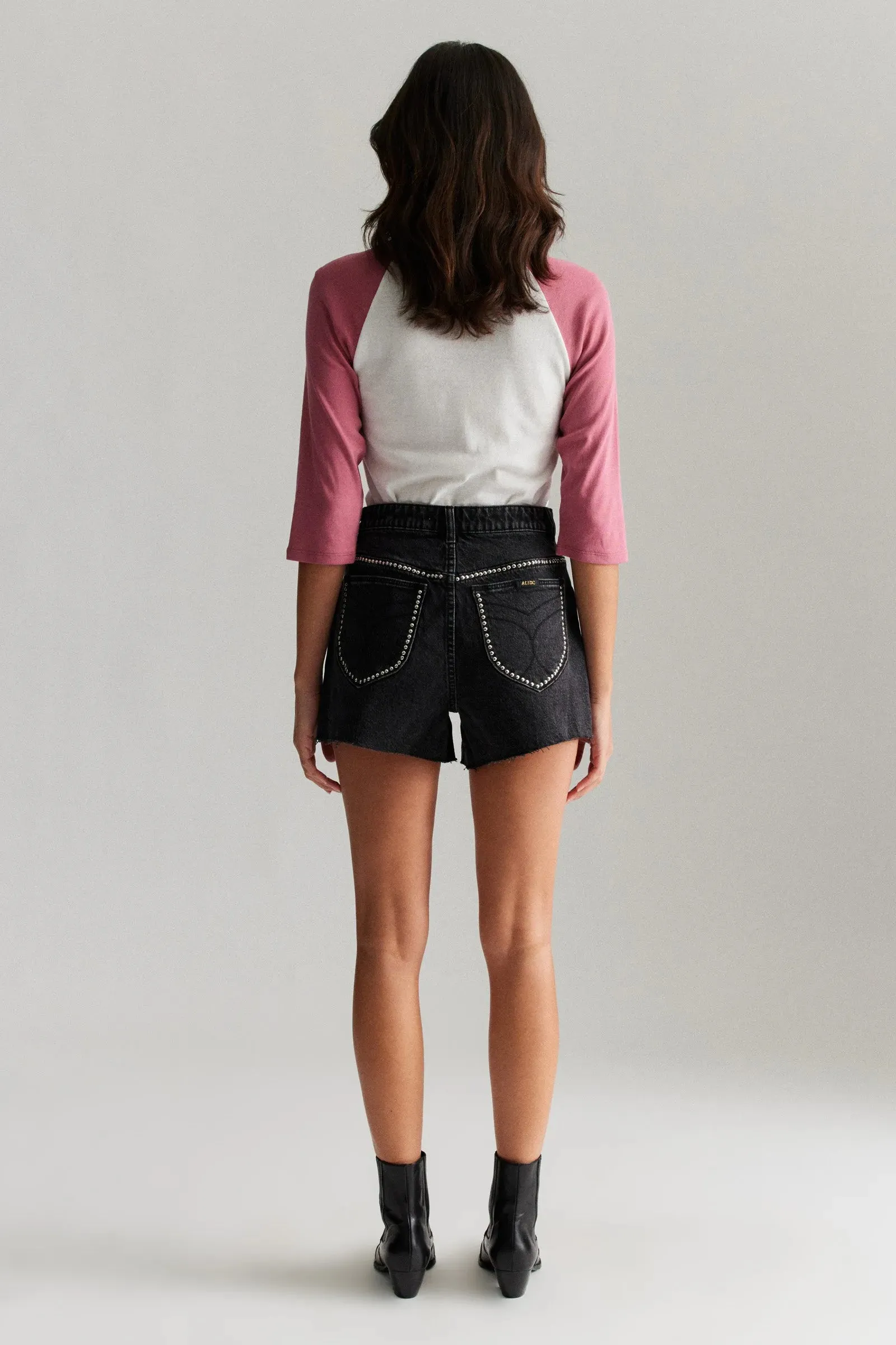 ROLLAS X ACDC Mirage Stud Denim Short - Thunderstud