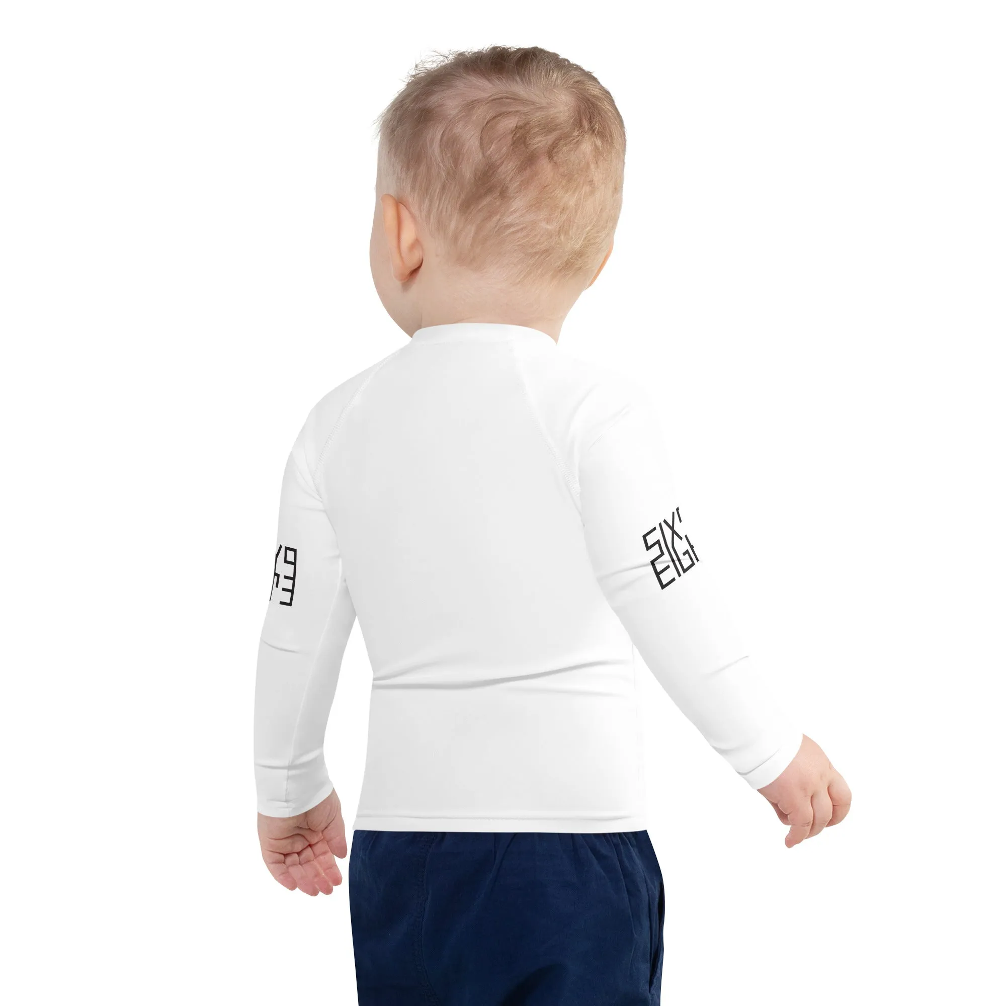 Sixty Eight 93 Logo Black & White Kids Rash Guard