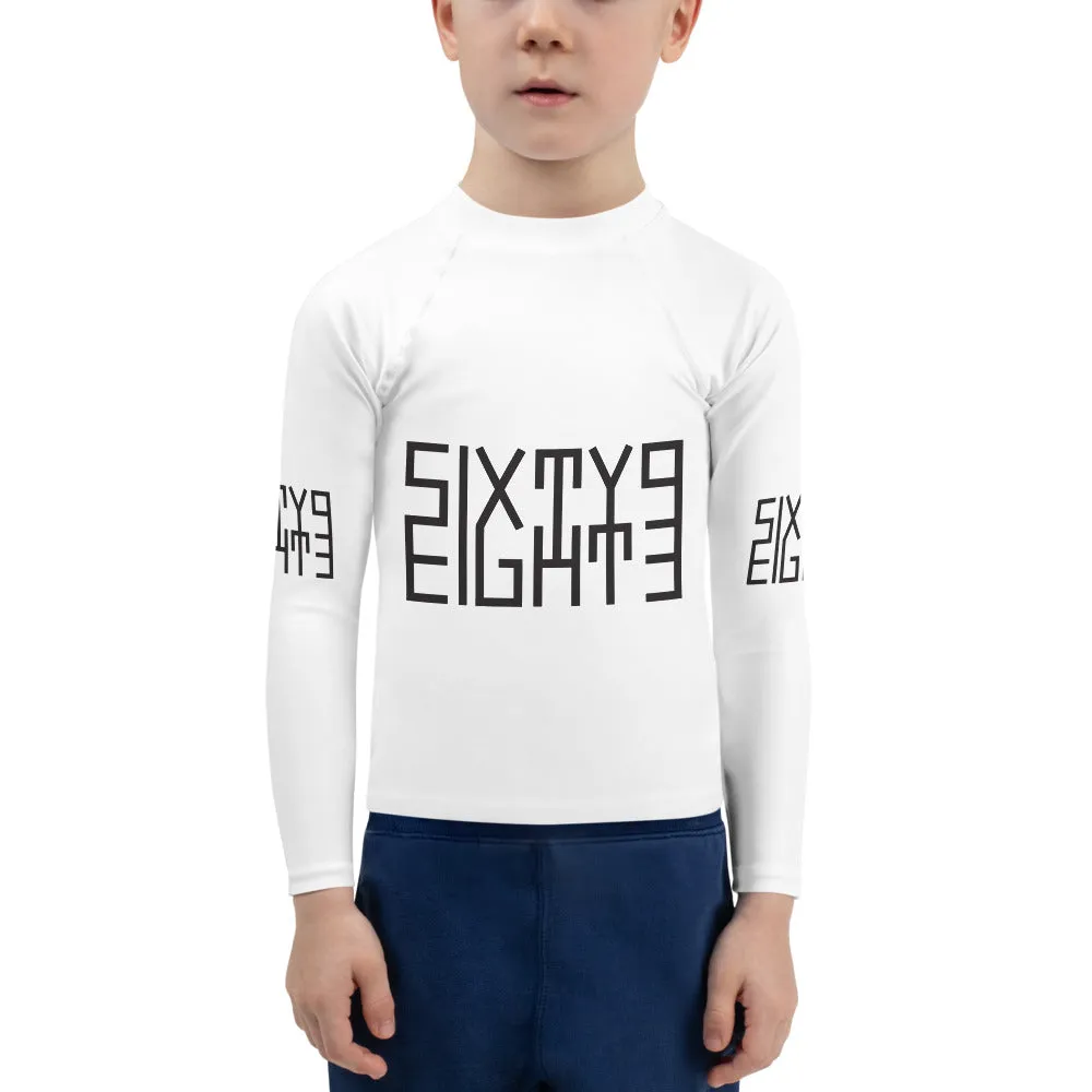 Sixty Eight 93 Logo Black & White Kids Rash Guard