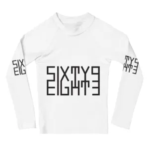 Sixty Eight 93 Logo Black & White Kids Rash Guard