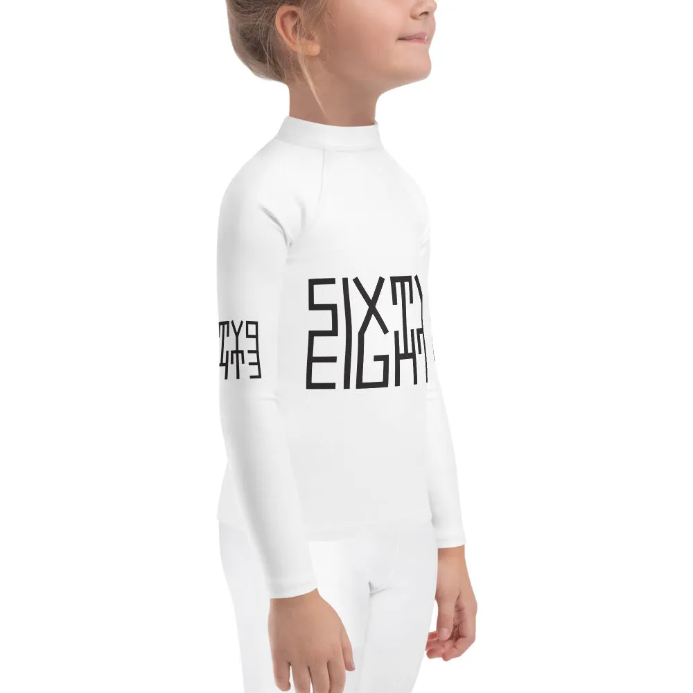 Sixty Eight 93 Logo Black & White Kids Rash Guard