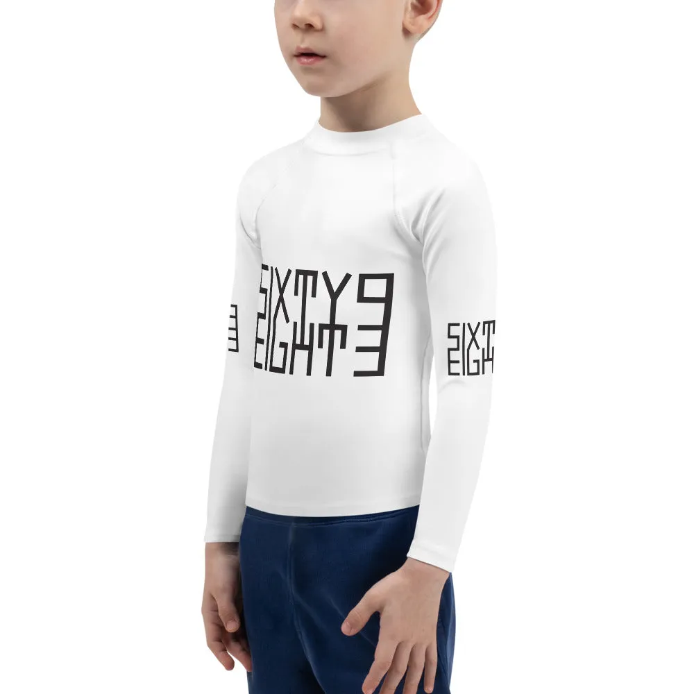 Sixty Eight 93 Logo Black & White Kids Rash Guard