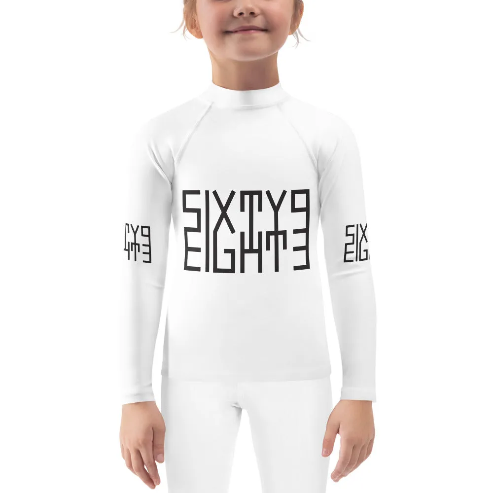 Sixty Eight 93 Logo Black & White Kids Rash Guard