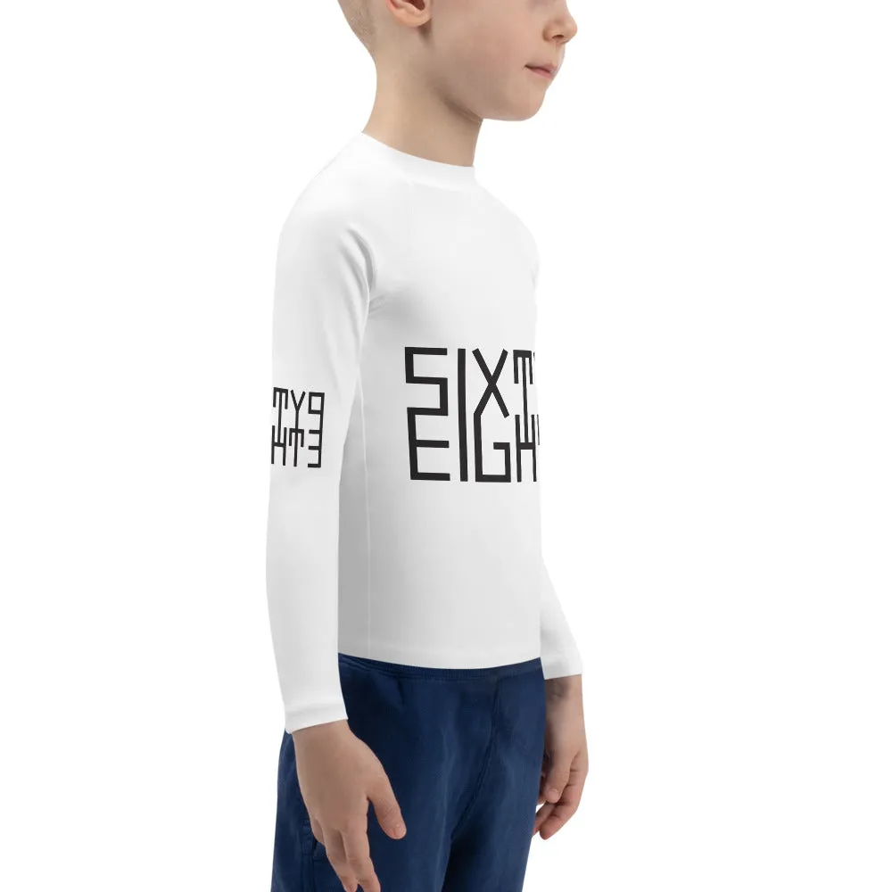 Sixty Eight 93 Logo Black & White Kids Rash Guard