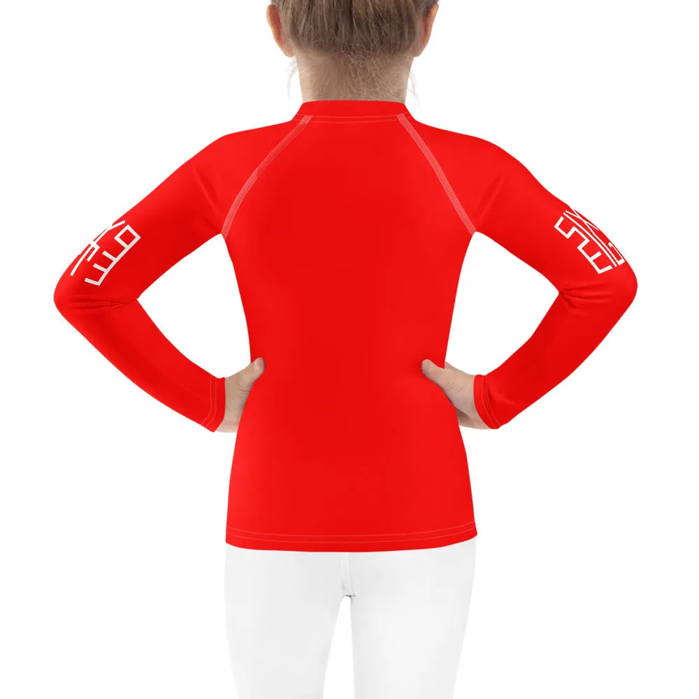 Sixty Eight 93 Logo White & Red Kids Rash Guard