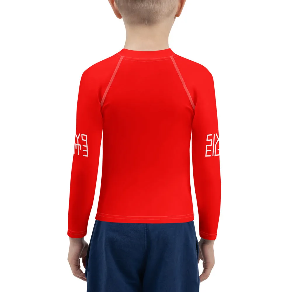 Sixty Eight 93 Logo White & Red Kids Rash Guard